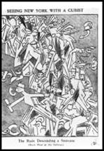 Imagen 20: J. Amswold: “Seeing New York with a Cubist - The Rude Descending a Staircase (Rush Hour at the Subway)”. Publicado en el New York Evening Sun, 20 de marzo (1913).