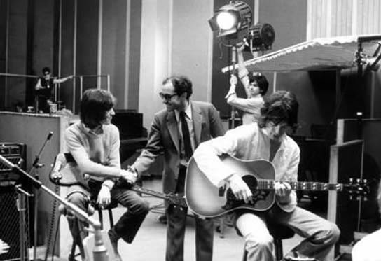 Godard directing the Rolling Stones in his film One Plus One (1968)