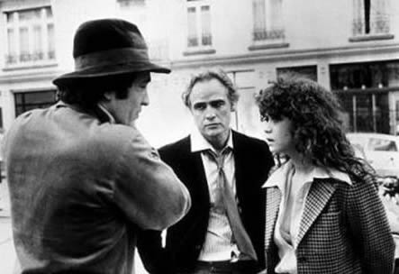 Bertolucci directing Marlon Brando and Maria Schneider in Last Tango in Paris.