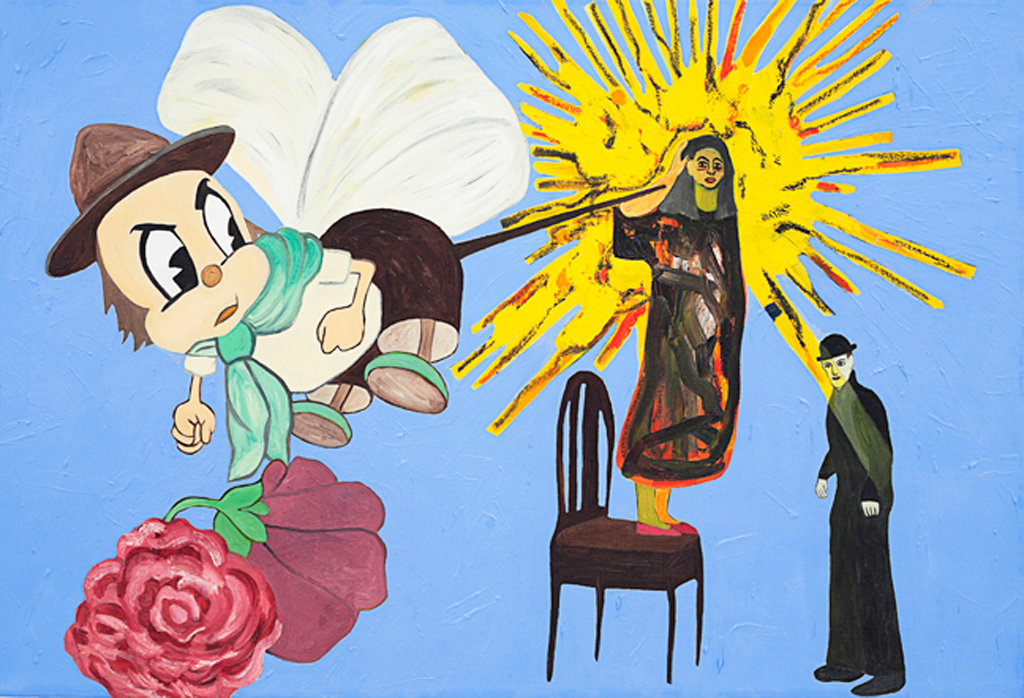Susan Bee, Mr. Bugs Goes to Town, 1983-85, 24” x 36", oil on linen